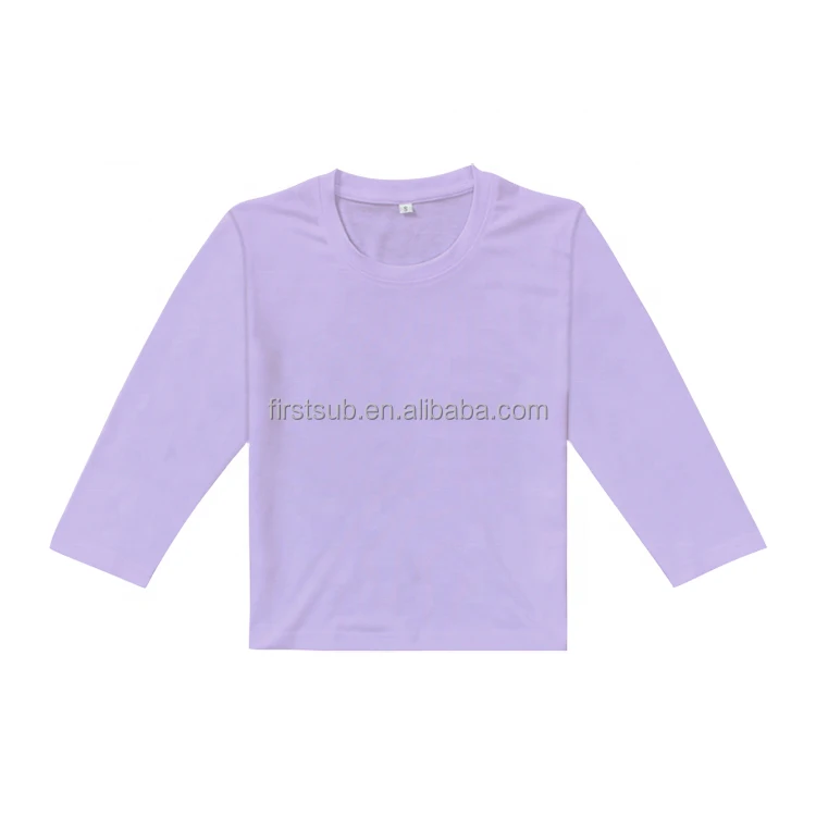 Wholesale Kids Clothes Pure Color Pastel Color Long Sleeve Sublimation Blank Shirts For Toddler Infant Youth