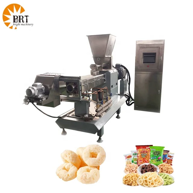 corn puff snacks food double screw extruder production line puff corn snacks making manufacturing machine