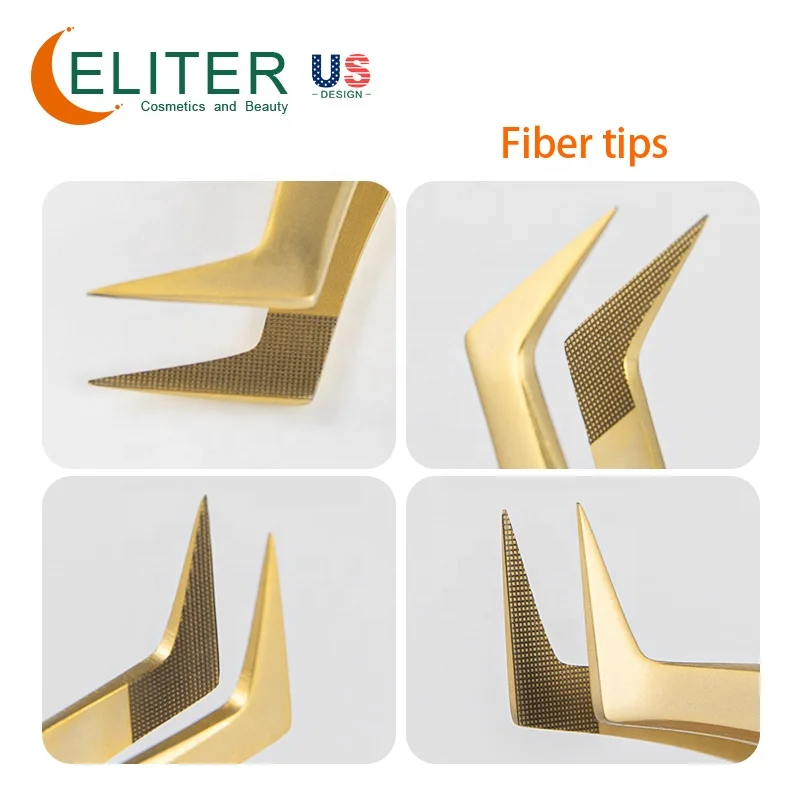 ELITER Hot Sell Private Label Lash Tweezers Lash Extension Tweezers Custom Private Label Lash Tweezers
