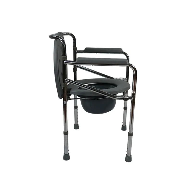 Low Price With Plastic Commode Fixed Armrest Steel Commode Chair For Elderly Or Disabled