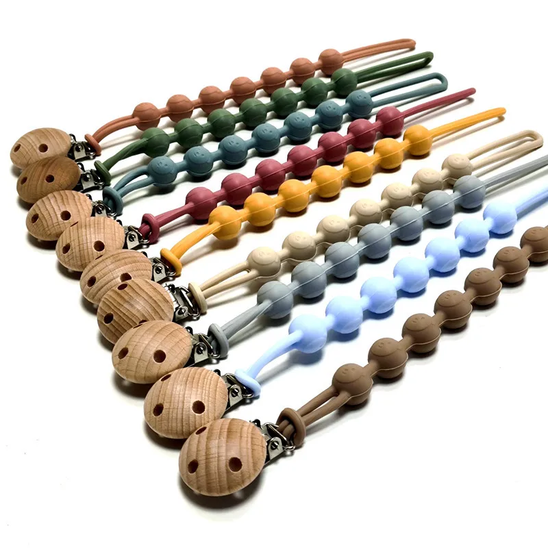 New Arrival Silicone Teething Toys  Eco-Friendly Baby Pacifier Holder Clips