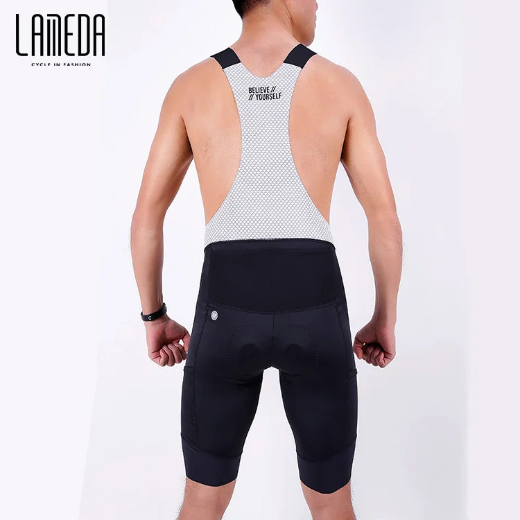 LAMEDA Directly Ship Black Multi Pockets Cycle Bib Cycling Shorts Wholesale
