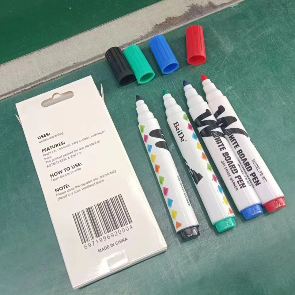 Wholesale Ready Stock Set of 4 Colors Dry Erase White Board Pen Bullet Tip Special Offer for New Year