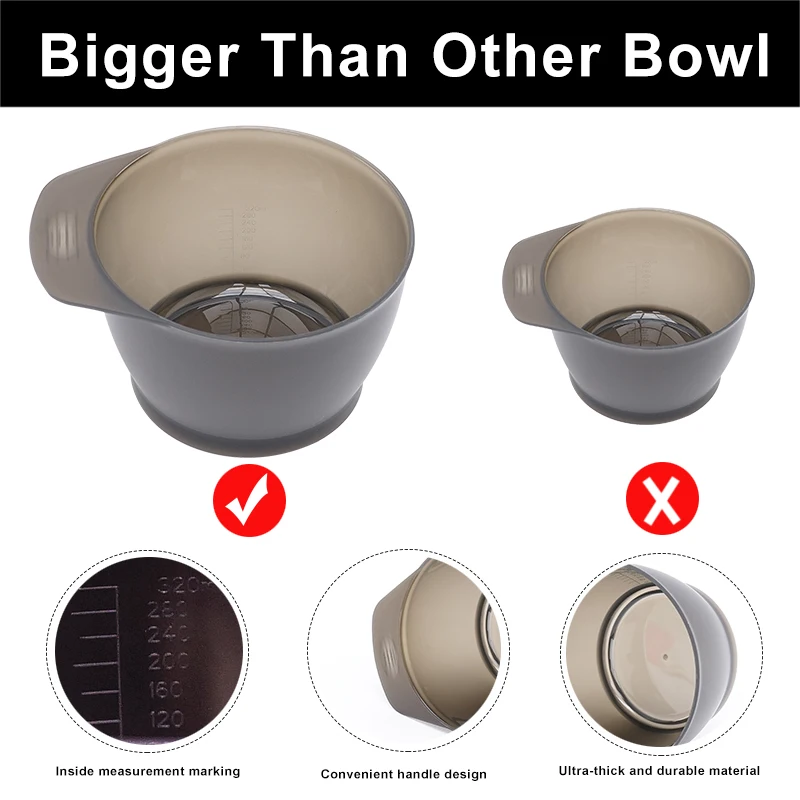 Professional Plastic Hair Color Dye Bowl Dye Brushes Wholesale Mixing Bowl Tint Tool Barber Accessories MC-07
