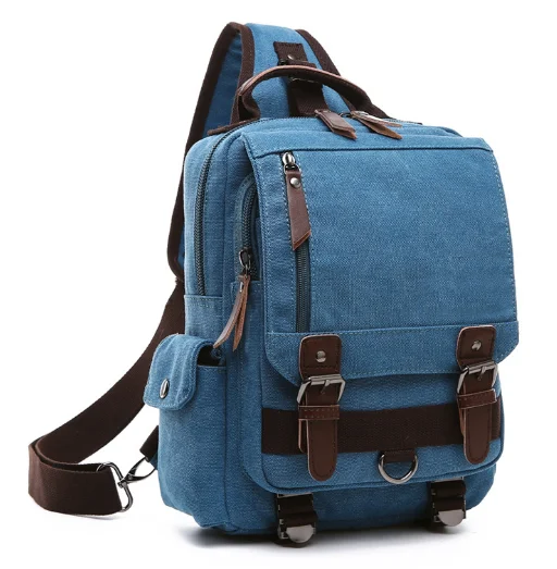 Fashion men women computer Interlayer waxed vintage travel backpack canvas bag