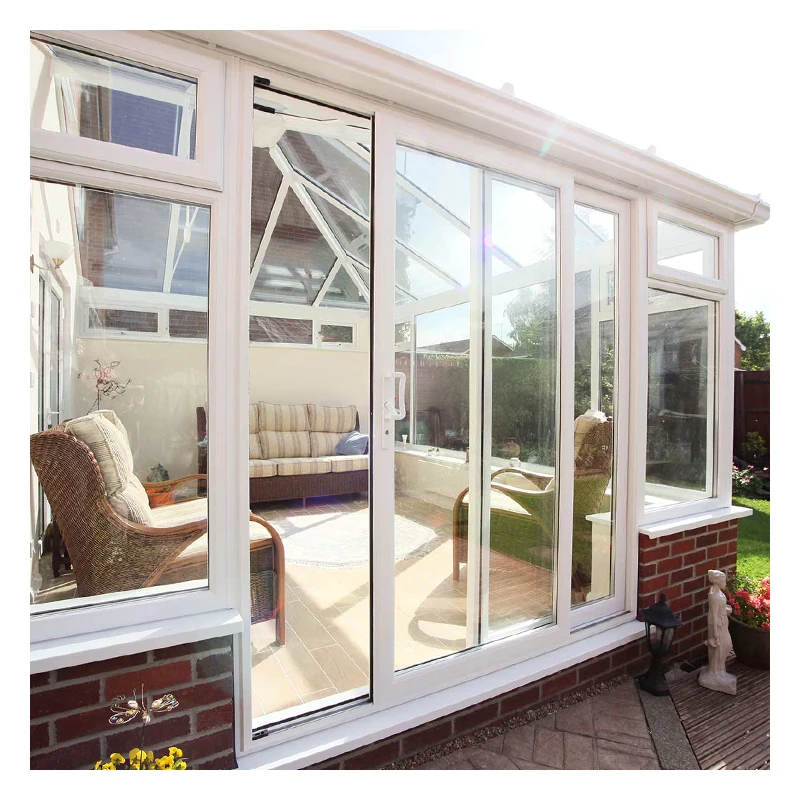 Hihaus new vinyl upvc pvc patio windows and sliding glass doors prices