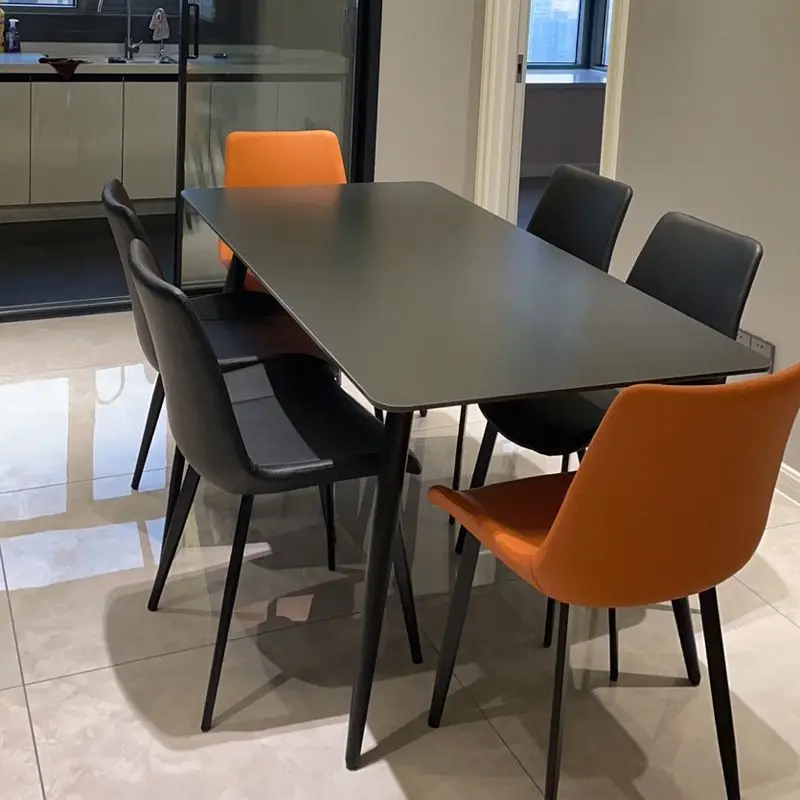 Dining table and chair combination of modern simple small household table rock board