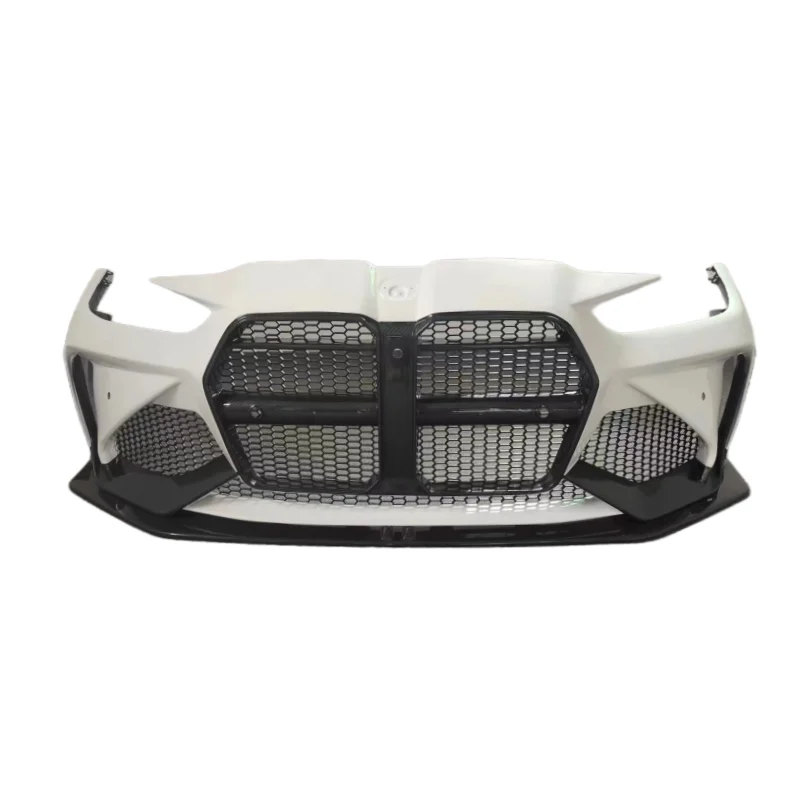 For B M3 M4 G80 G82 semi dry carbon fiber A style front bumper body kit rear diffuser side skirt spoiler