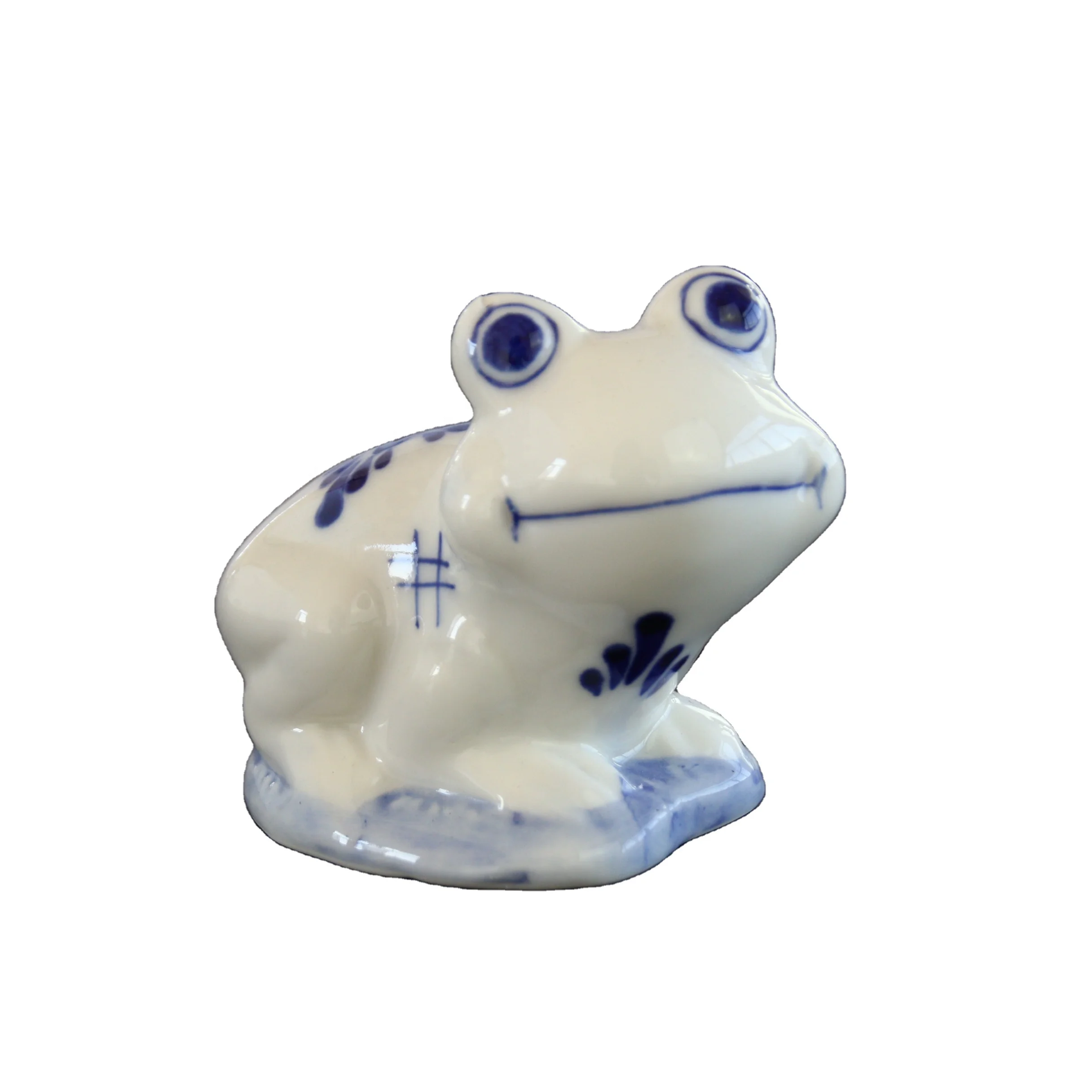 Hot sale cute frog shaped tabletop ceramic living room accessories for modern home decor