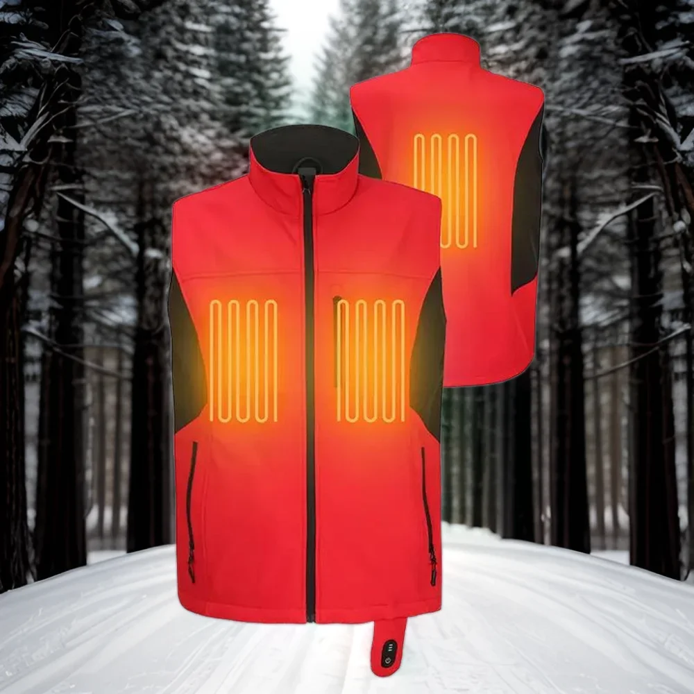Unisex Custom Logo Softshell Waistcoat Rechargeable Electric Battery Thermal Heated Vest Winter XL Solid Windproof Warm Cotton