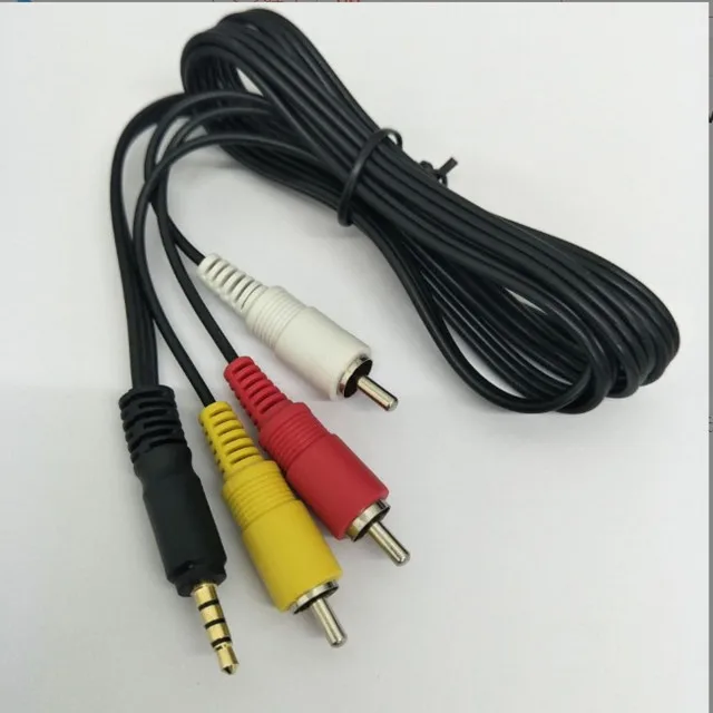premium 3 in 1 DC3.5mm to 3 rca male audio camera cable