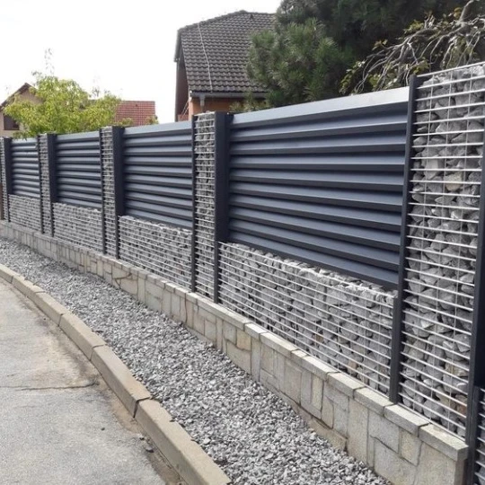 Lianhong  OEM Garden Aluminum Balcony Privacy Fence Profile Louver Frame Bar Horizontal Slat Fencing