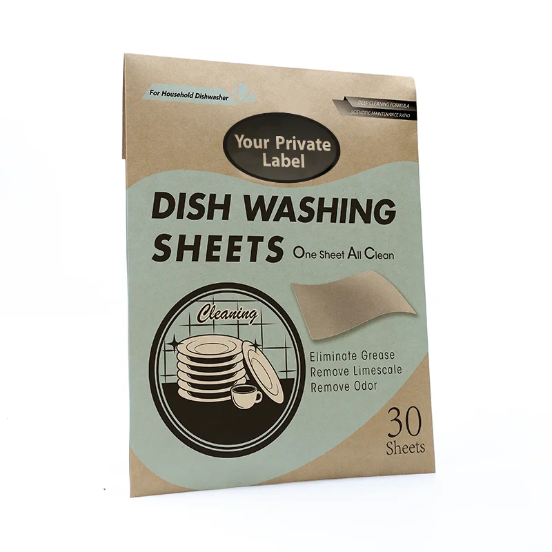 Add Enzyme Formula Dishwasher Sheets High Clean Efficiency Cut All food Stains No Phosphate No Chlorine