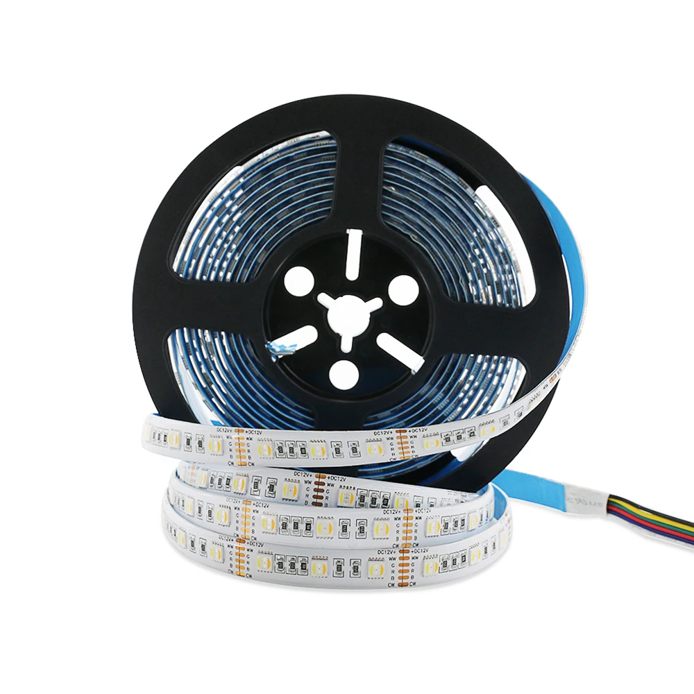 ODM factory  RGB+CCT5 color in 1 led chip 2400+6500K 3000+6500K  4000+6500K 60LEDS  RGBWCW SMD5050 Flexible LED Strip Light