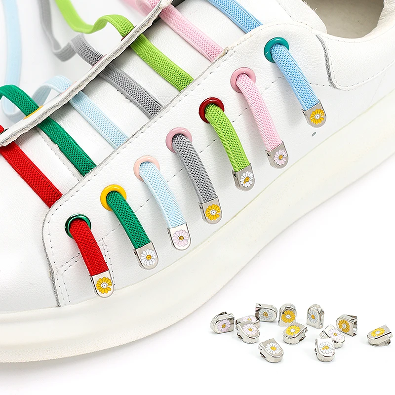 Daisy push button Shoelace Buckle Diamond Metal Push button shoes Lock Buckle For Flats Shoelace lock Sneaker Kits
