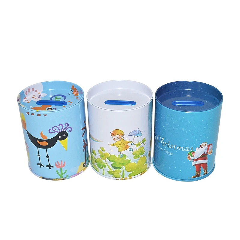 Dongguan high quality coin bank packaging with money coin hole on the lid