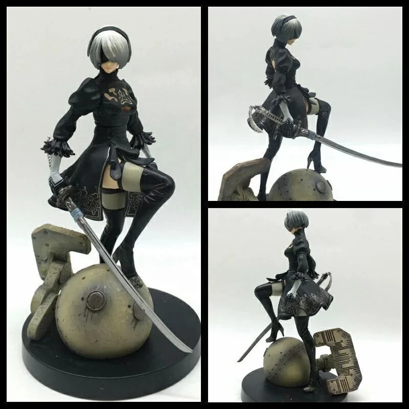 Figuras De Game Accessories NieR Automata YoRHa 2 B/YoRHa No. 9 Type Standing Awesome Pose Activity Figure