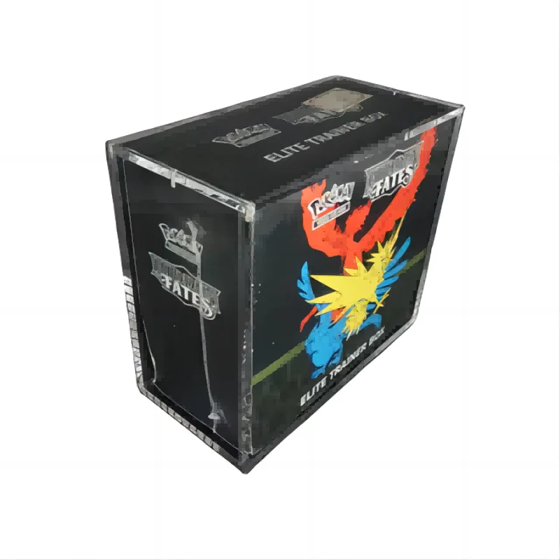 JIHONG Custom poke mon ETB acrylic display box case with magnetic lids acrylic playing card case