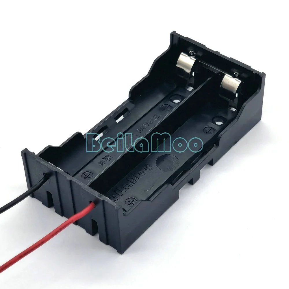 Beilamoo Dual 18650 two cells box with wire leads 1865 batt holder battery case BLM