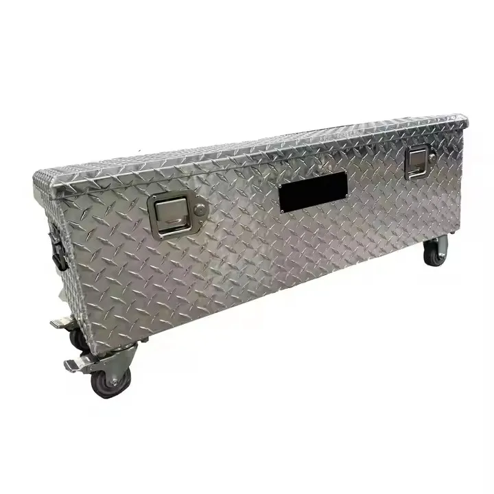 Special offer Portable Truck toolbox Removable storage box Steel PC made of patterned aluminum plates with wheels
