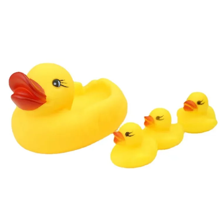 Water play small yellow duck set pinch quacking duckling enamel water play duck children educational toys swimming duck Hot Sale
