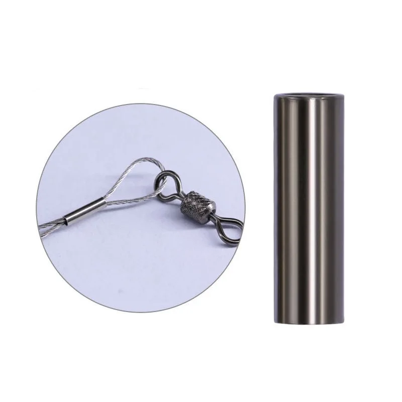 1000 piece/bag Fishing Single white and Black Nickel Copper brass tube  sleeves for crimping fix fishing wire  Leader Sleeves
