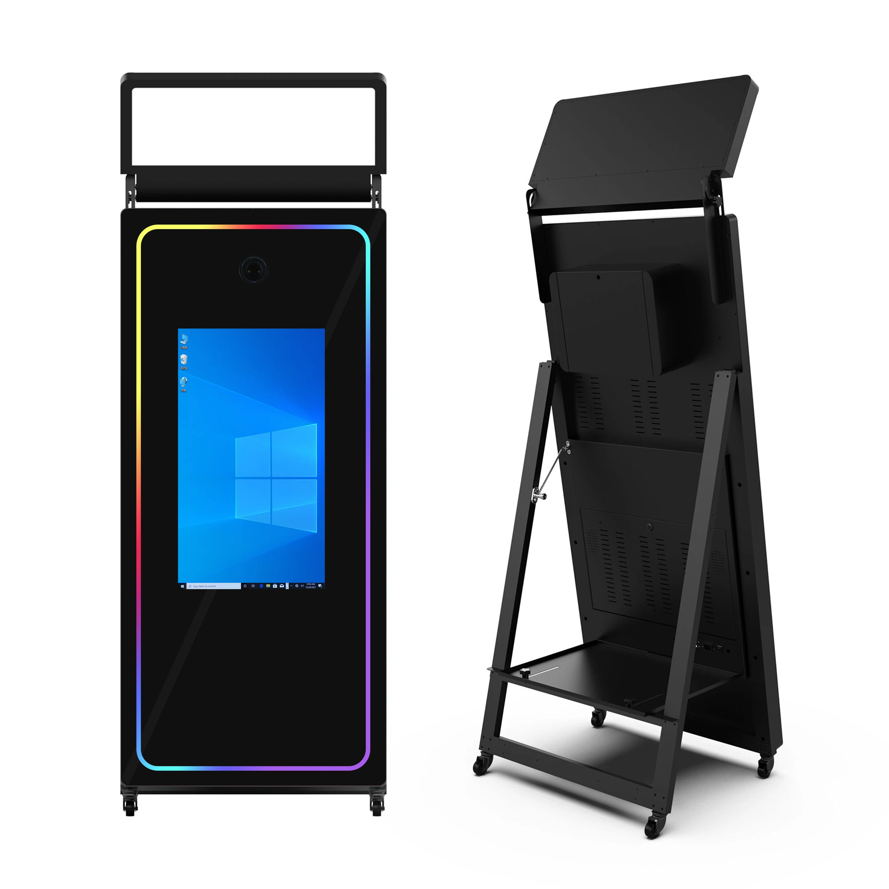 2022 Social Photo Mirror Booth High Quality Mirror Magic Selfie Photo Booth Touch Screen 70 Inch Mirror Photo Booth With Printer