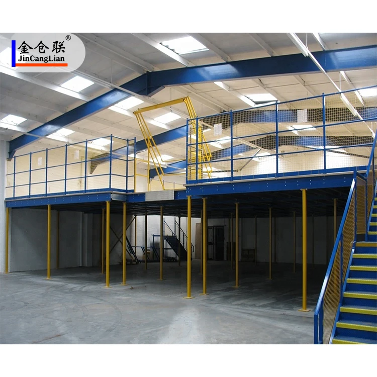 Pallet Racking Steel Structure Supported Mezzanine Floor With Stair