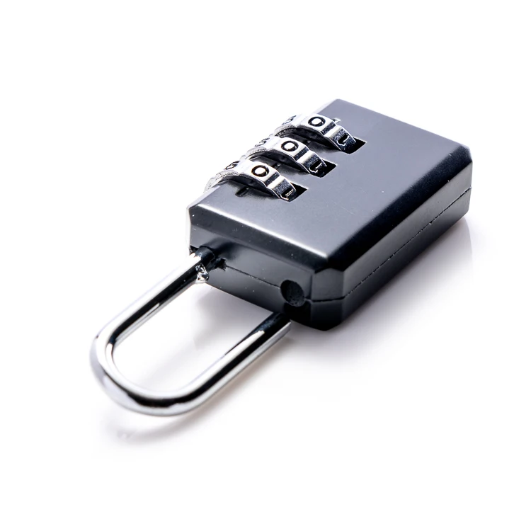 Hot sale Black 3 digit combination luggage lock 20MM zipper Mini padlock