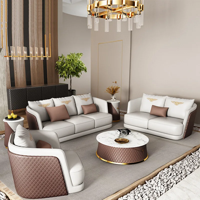 High Quality Living Room Leather Sofa Royal Sofa Set Italian Sofa Living Room Furniture