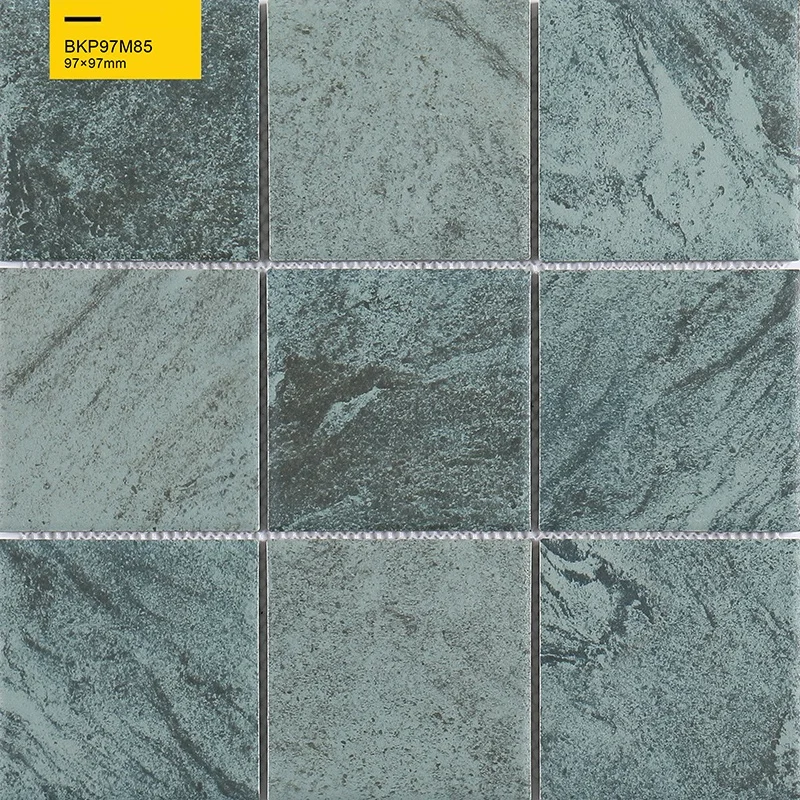 Wholesale Emerald Marble Texture Glazed Matt Porcelain Mosaic Tiles