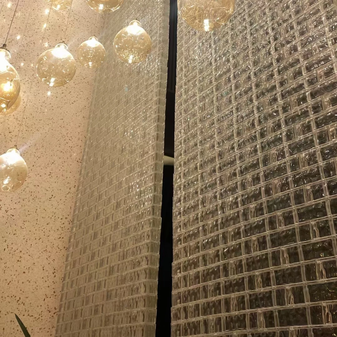 JYG 240x50x50mm Crystal color cheap price high quality fusion glass solid brick partition for wall