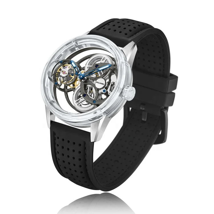 ENLOONG Real Luxury Sapphire Case Tourbillon Watches Skeleton Mechanical Watches for Men OEM Custom Logo Sapphire Crystal  Watch