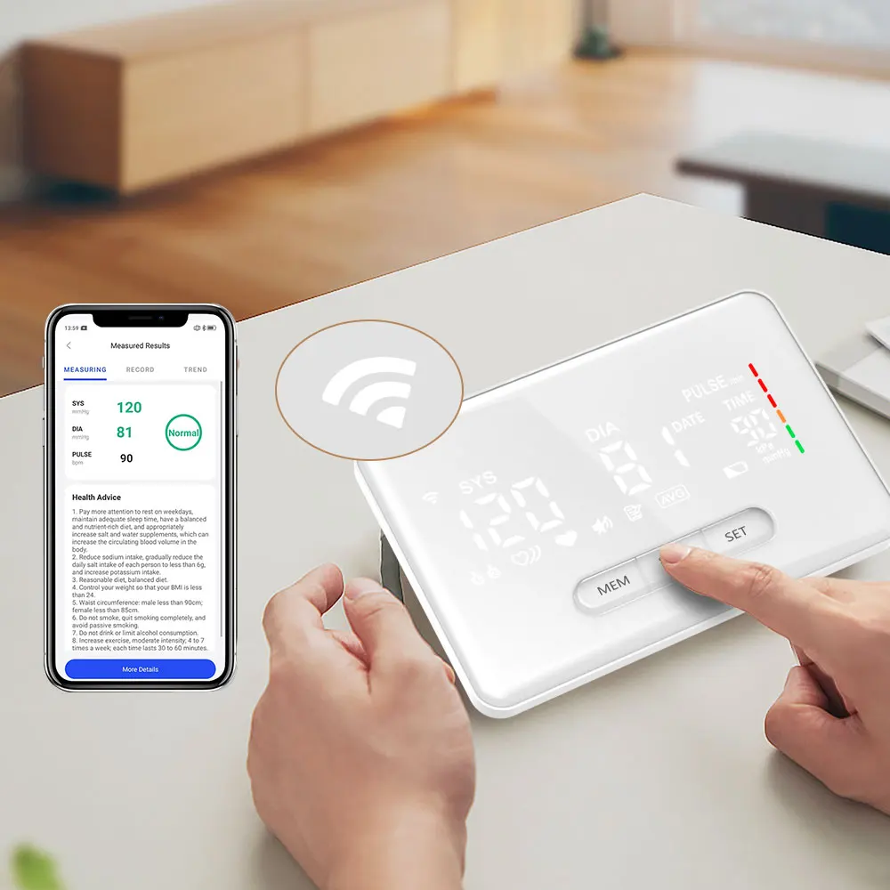 Bluetooth blood pressure monitor arm sphygmomanometer BP machine upper arm
