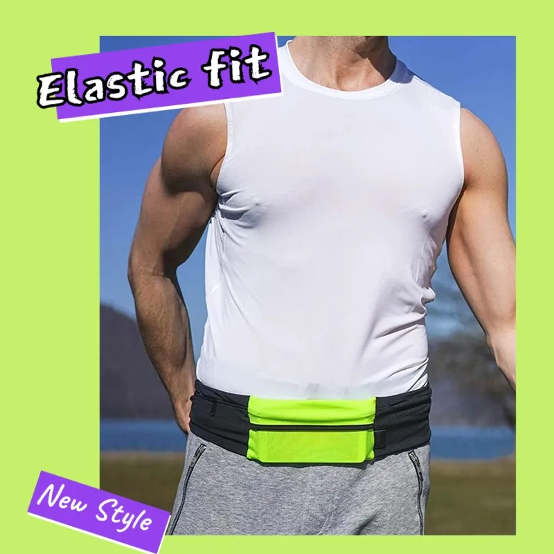 New Design Customized Running Belt Universal Elastic Fanny Pack, Soft Light Sport Waist Bag Phone Money Bottle Storage