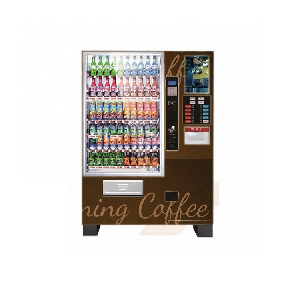 Big combination vending machines for cold drinks snack coffee