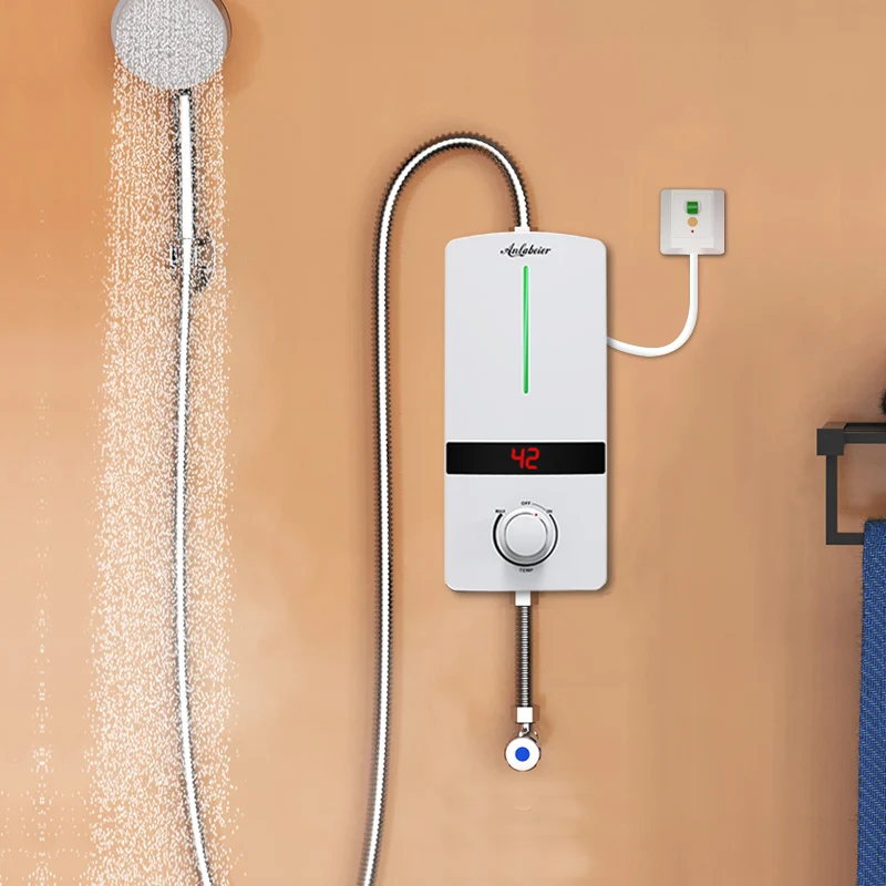 Mini Size High Quality Rinnai Electric Water Heater Plastic Wall Mounted Knob Control Free Spare Parts IPX4 Instant / Tankless