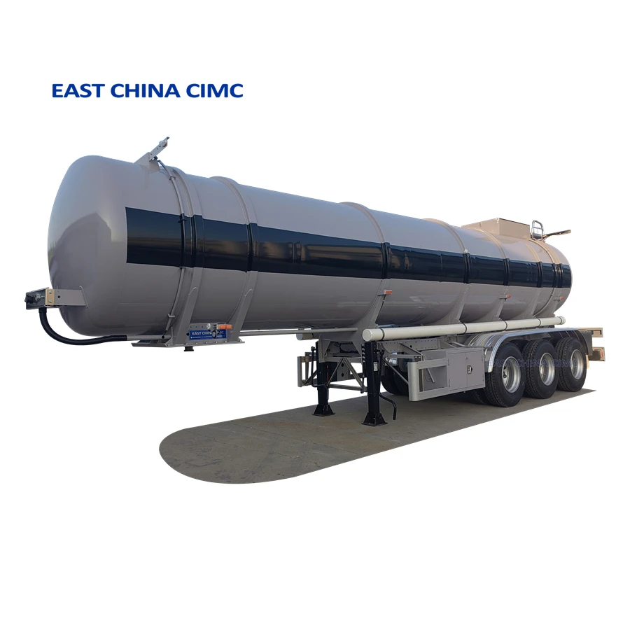 3 Axles 30000liters Hydrochloric Acid Chemical Tank Trailer In Serbia