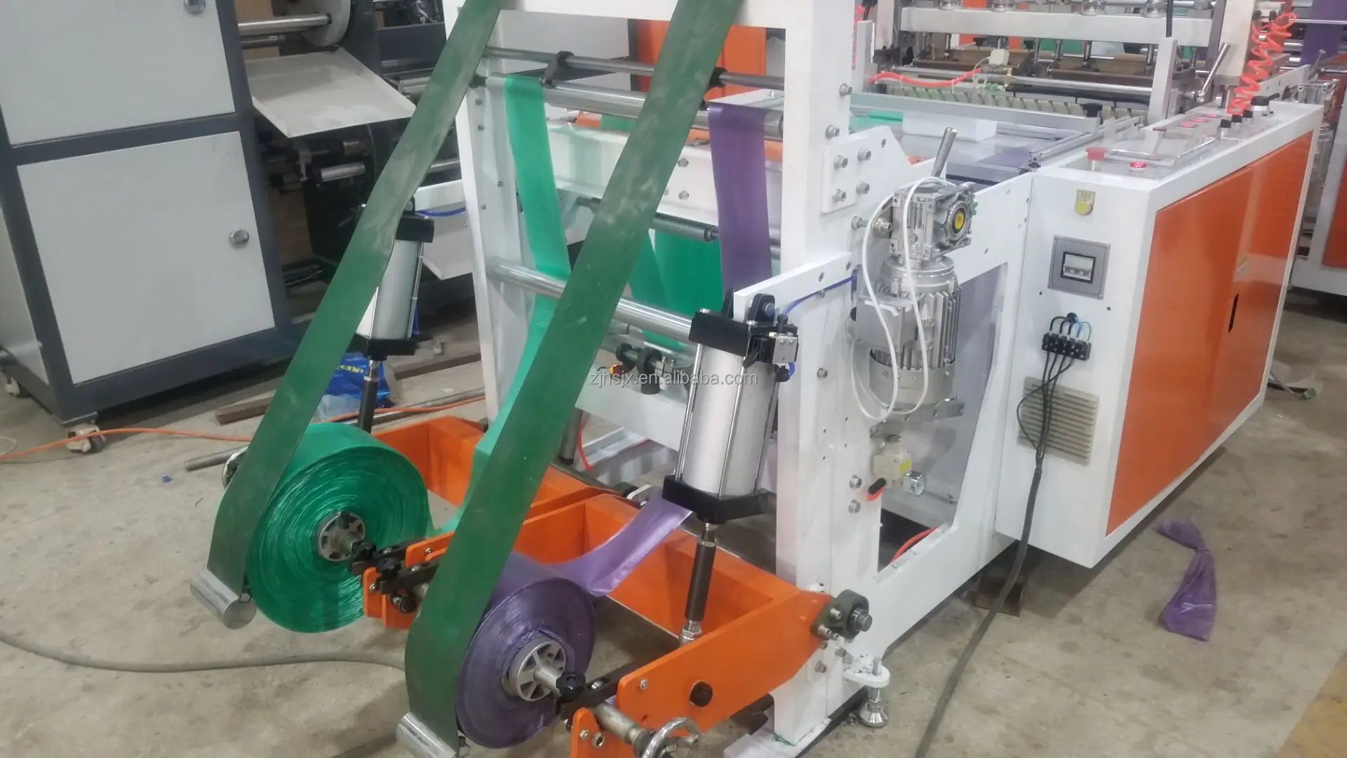 HSLJ-500 * 2G высокая скорость 2 линий плоский пластиковый пакет для покупок машина для производства рулонов туалетной бумаги