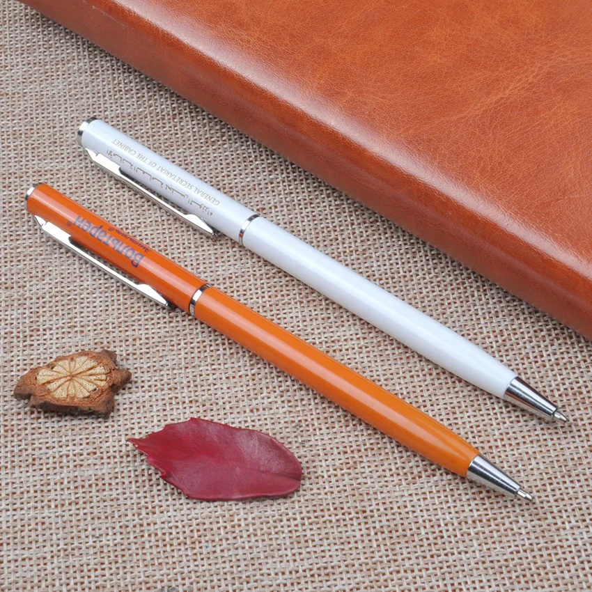 Promotional business gift slim metal ball pen with logo