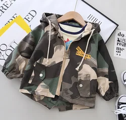 Весенне-осенние высококачественные куртки и пальто, детское пальто с длинным рукавом детская верхняя одежда; Камуфляжная куртка От 1 до 3 лет Одежда для маленьких мальчиков куртка с застежкой-молнией