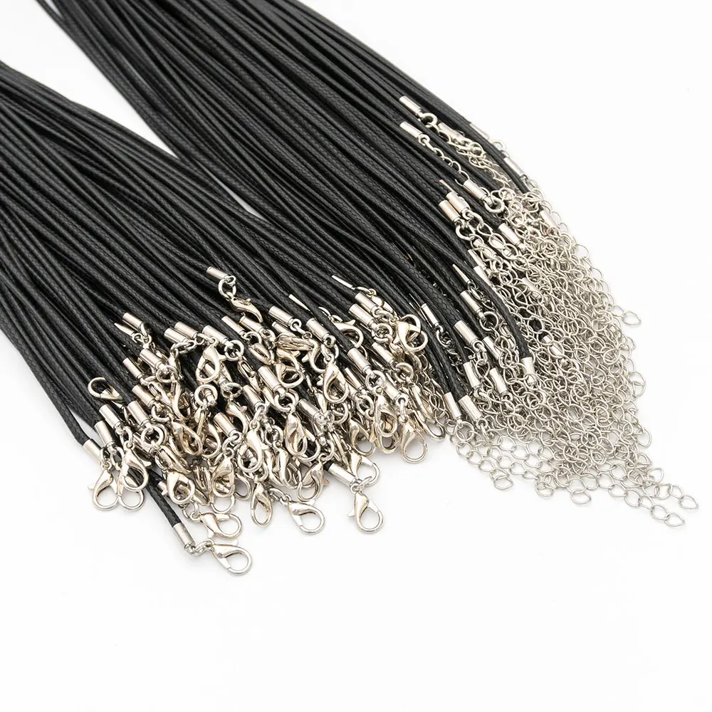 Hot Sale 2.0mm*45cm Black Weight Buckle Necklace Rope 100pcs Made of Alloy Iron Zinc Jewelry Wire Findings