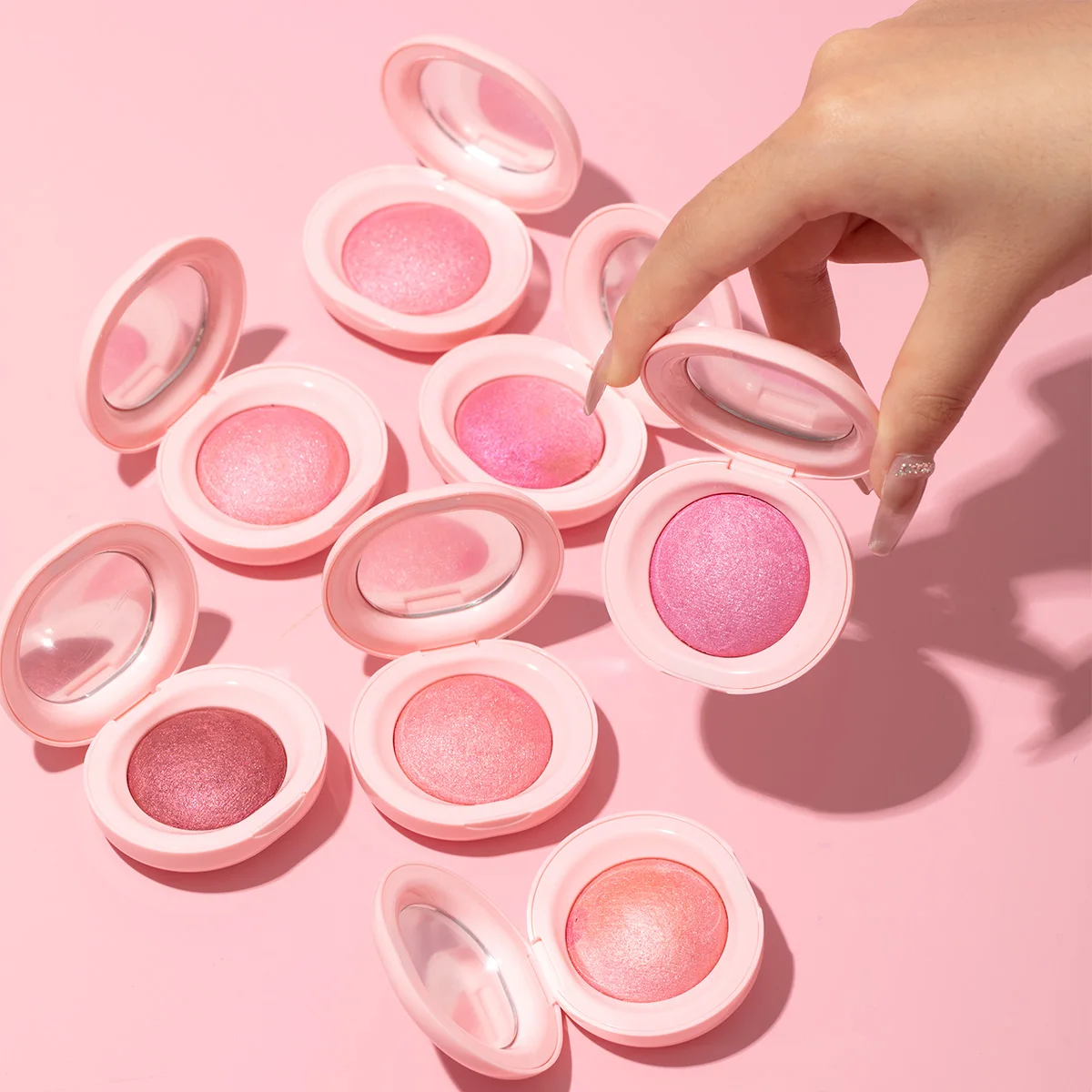 High Quality Vegan Cruelty Free Shimmer Tinted Face Makeup Blush On Wholesale Bulk Lasting Natural Pigment Baked Blush