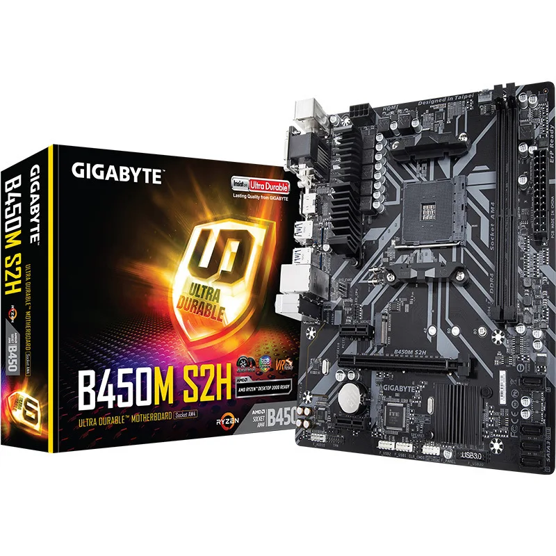 GIGABYTE B450M DS2H AORUS ELITE Micro ATX Gaming Motherboard with AMD Ryzen 5 7 3500X 3600 3600X 3700X 3800X Desktop Processor