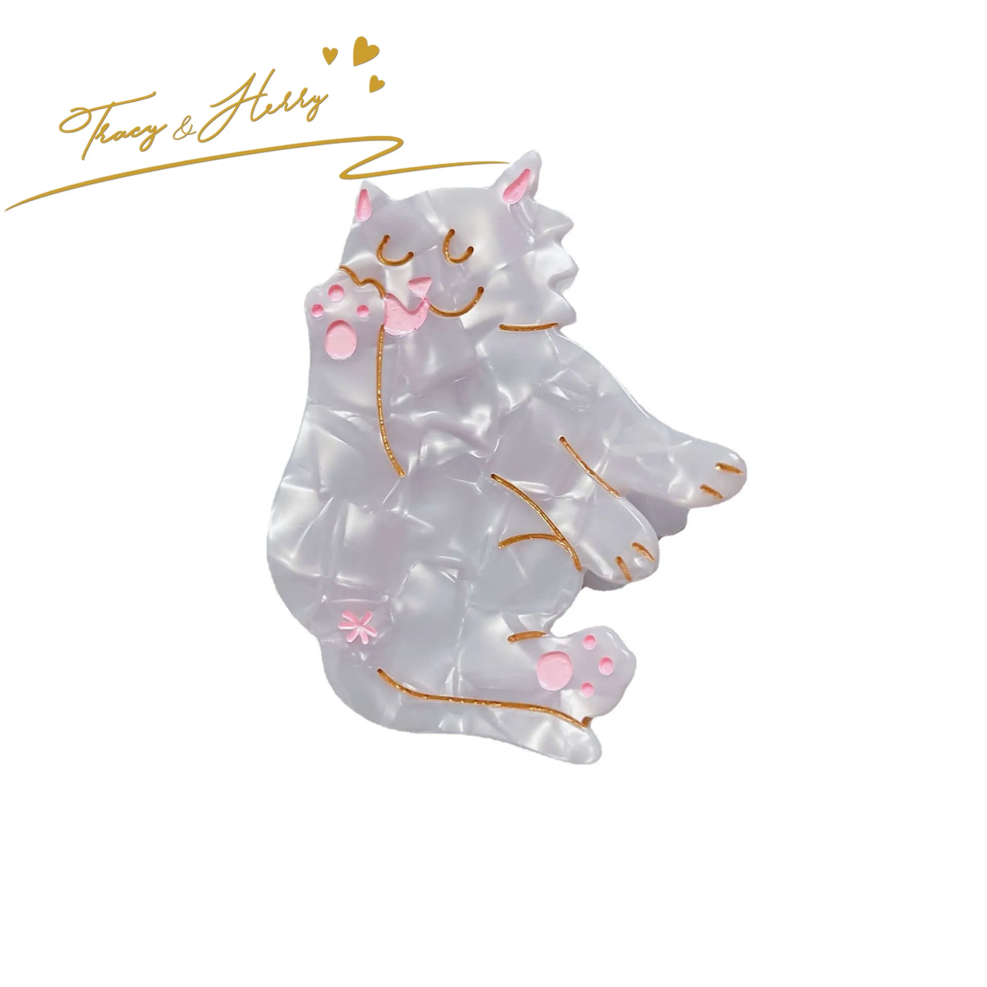 Tracy & Herry new Style Dog Shaped Hair Claws Candy Colors Acrylic Hair Claw Clips Sweet Style Hair Claw For Women