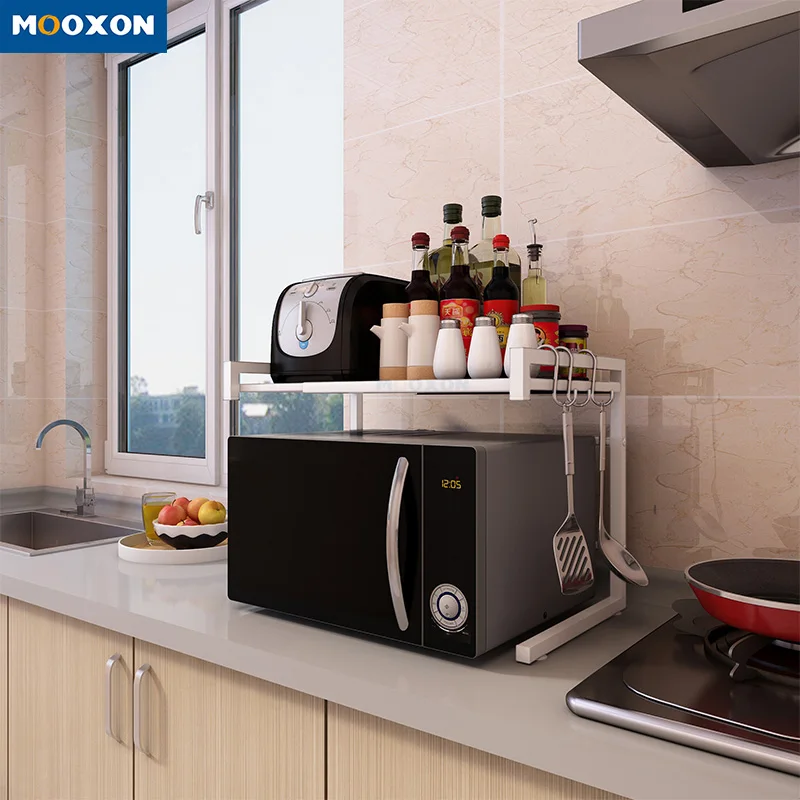 2022 Amazon 2 Tier Adjustable Kitchen Organizer Oven Stand Storage Organiser Microwave Shelf Rack Microwave Holder