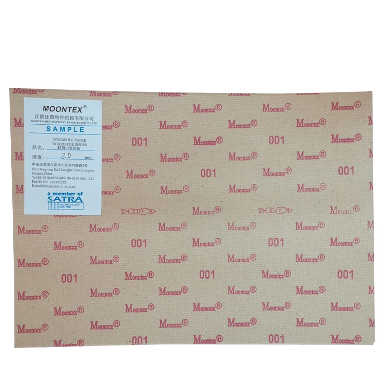 Moontex 001 303 quality cellulose insole paper leather board