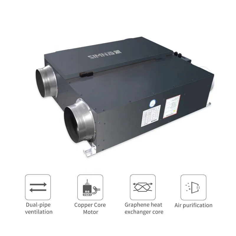Eco-Friendly Fresh Air Ventilation System HEPA Filter Balanced Airflow Control Electric Power Source Household Hotel Garage