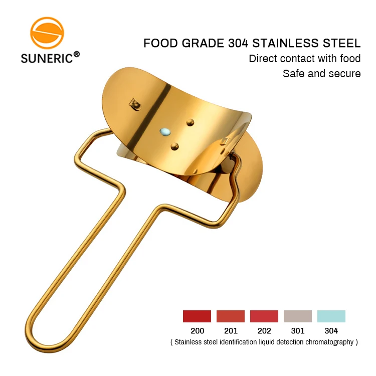 Stainless Steel Manual  Dough Cutter and Pastry Wrapper Roller Metal Dumpling Skin Maker for Kitchen Use