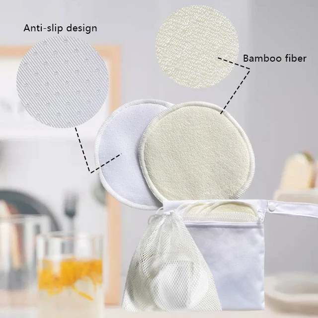 Organic Bamboo Reusable nursing pads for breastfeeding maternal washable non-slip breast milk pads